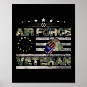 Us Air Force Veteran Shirt American Betsy Ross Cam Poster