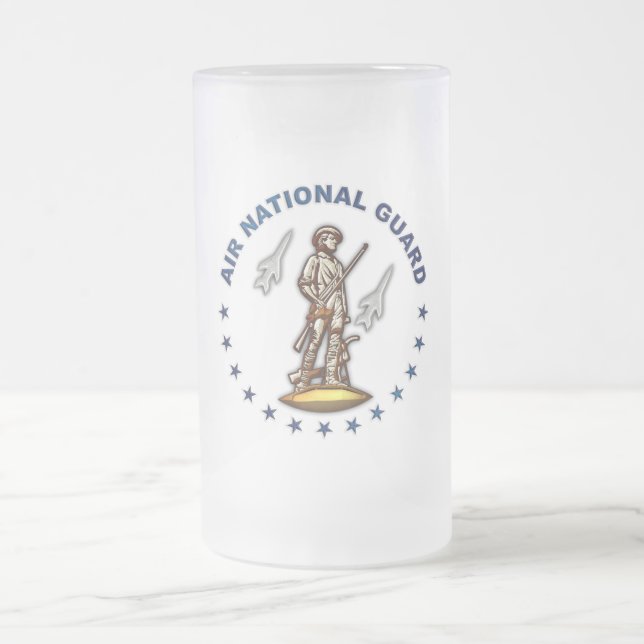 US Air National Guard Frosted Glass Beer Mug (Center)