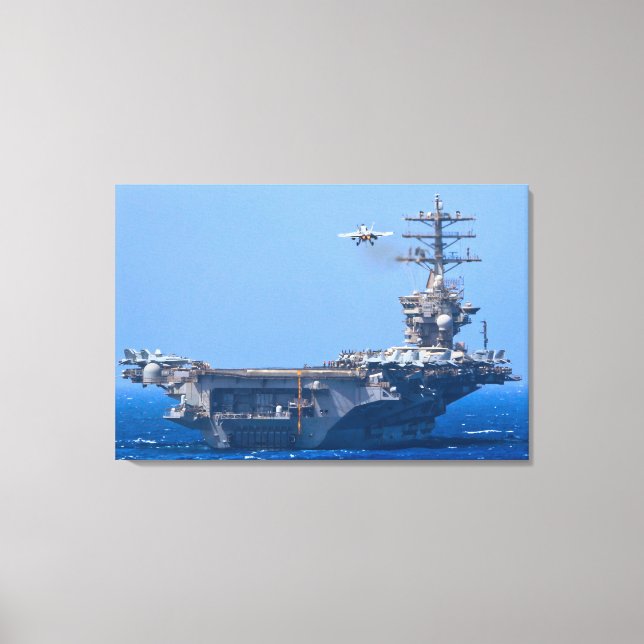 US AIRCRAFT CARRIER - CVN 68 24x36 Canvas Print (Front)