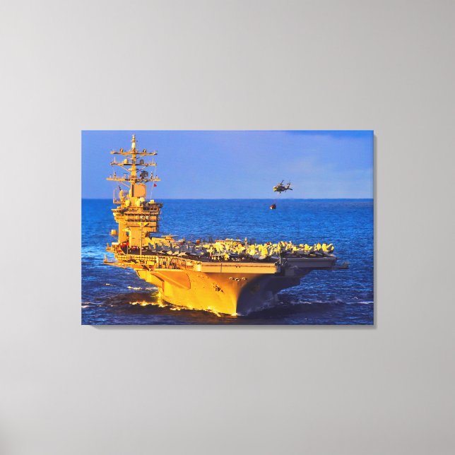 US AIRCRAFT CARRIER – CVN-69 24x36 Canvas Print (Front)
