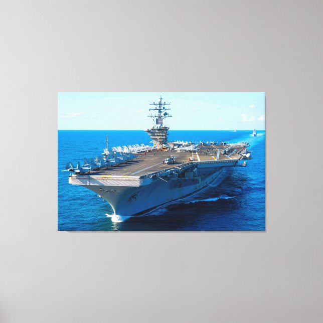 US AIRCRAFT CARRIER – CVN-69 32x48 Canvas Print (Front)