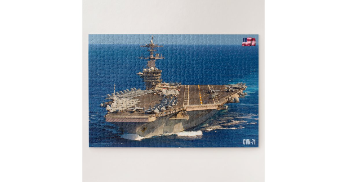 US AIRCRAFT CARRIER CVN 71 (20x30 INCH) Jigsaw Puzzle Zazzle
