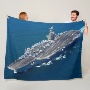 US AIRCRAFT CARRIER - CVN 74 FLEECE BLANKET