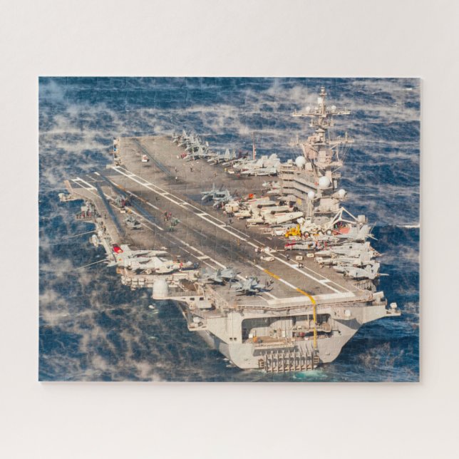 US AIRCRAFT CARRIER - CVN 77 (16x20 INCH) Jigsaw Puzzle (Horizontal)