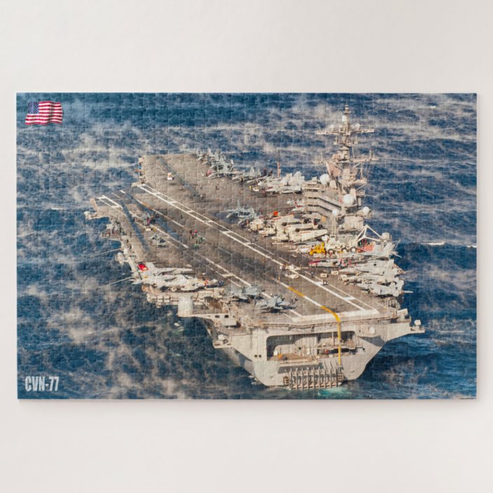 US AIRCRAFT CARRIER CVN 77 (20x30 INCH) Jigsaw Puzzle Zazzle.co.uk