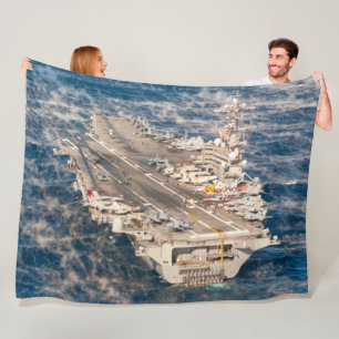 US AIRCRAFT CARRIER - CVN 77 FLEECE BLANKET