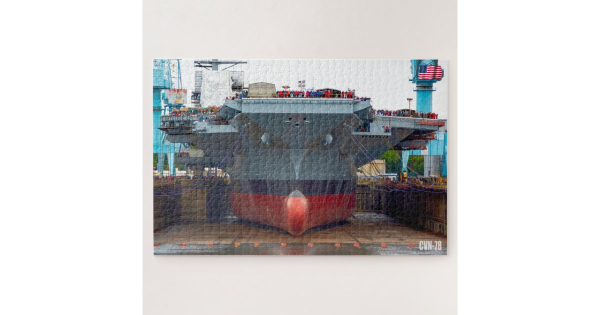 US AIRCRAFT CARRIER CVN 78 (20x30 INCH) Jigsaw Puzzle Zazzle