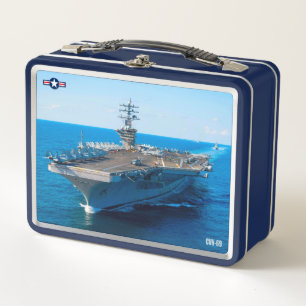 US AIRCRAFT CARRIER METAL LUNCH BOX
