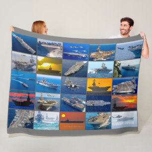 US AIRCRAFT CARRIERS “MONTAGE” FLEECE BLANKET