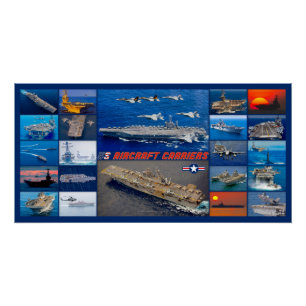 US AIRCRAFT CARRIERS "MONTAGE" POSTER