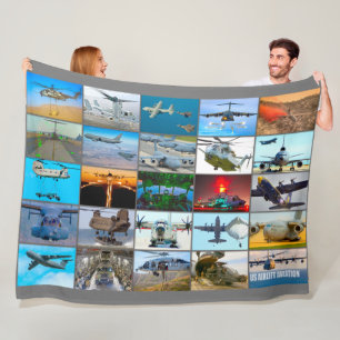US AIRLIFT AVIATION “MONTAGE” FLEECE BLANKET