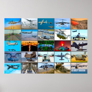 US AIRLIFT AVIATION “MONTAGE” POSTER