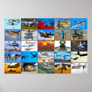 US AIRLIFT AVIATION “MONTAGE” POSTER