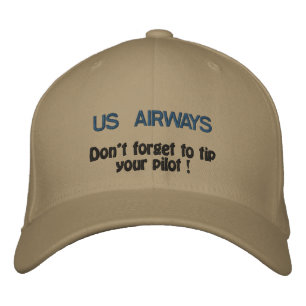 US AIRWAYS, Don't forget to tip your pilot ! Embroidered Hat