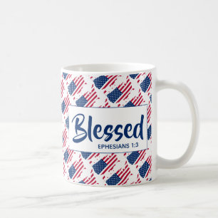 US AMERICA Blessed Ephesians Christian Scripture Coffee Mug