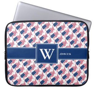US AMERICA Christian Scripture Monogram laptop Laptop Sleeve
