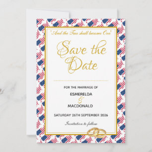 US AMERICA Custom Christian Wedding Save The Date
