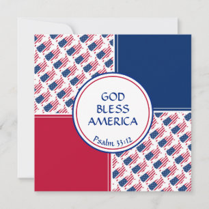 US AMERICA FLAG Custom Birthday Greeting Holiday Card