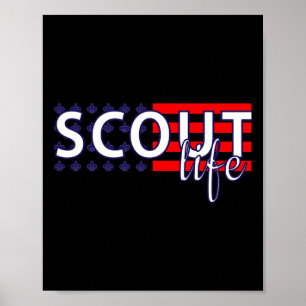 Us America Flag Scout Life Poster