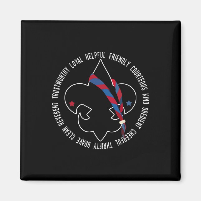 Us America Flag Scouting Law For Kids  Magnet (Front)