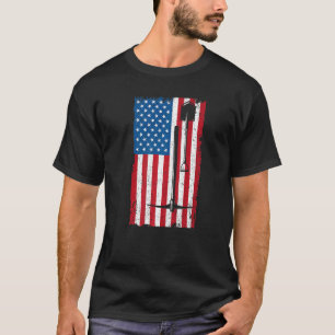 Us America Flag Underground Mining Miner Mining Ax T-Shirt