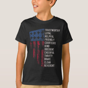 Us America Flag Vintage Scouting Law T-Shirt