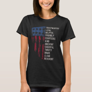 Us America Flag Vintage Scouting Law T-Shirt