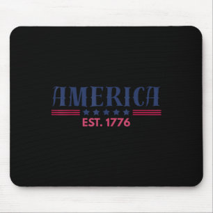 Us American Flag 4th Of July Est 1776 Patriotic Am Mouse Mat