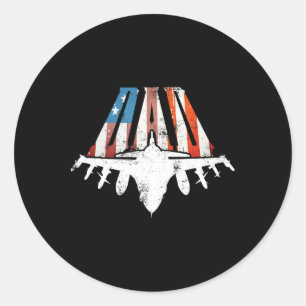 Us American Flag Air Fighter Jet Fathers Day 4th O Classic Round Sticker