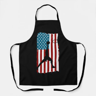 US American Flag Basketball Patriotic Athlete Prin Apron