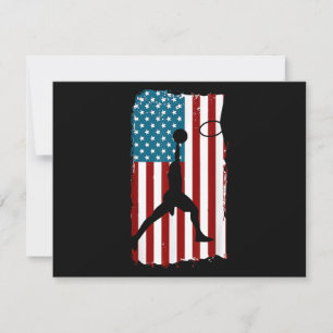 US American Flag Basketball Patriotic Athlete Prin Holiday Card