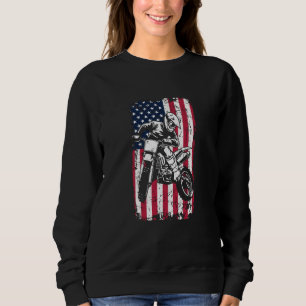 US American Flag Biker Dirt Bike Motorcycle Motocr Sweatshirt