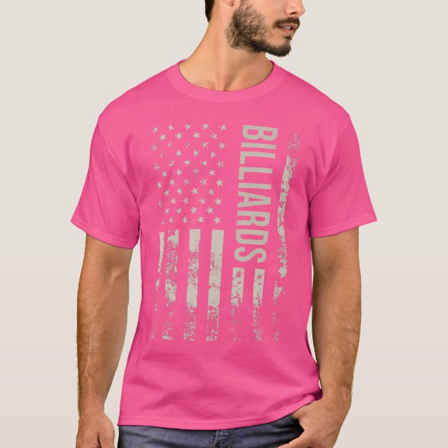 Us American Flag Billiards T-Shirt (Front)
