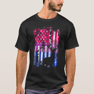 Us American Flag Camo Deer Hunting Bisexual Bi Pri T-Shirt