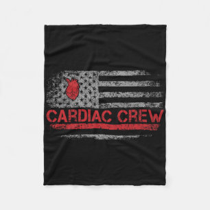 Us American Flag Cardiac Crew Cardiology Nurse Car Fleece Blanket