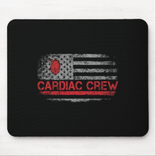 Us American Flag Cardiac Crew Cardiology Nurse Car Mouse Mat