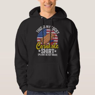 Us American Flag Corn Hole Jokes This Is My Lucky  Hoodie