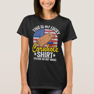 Us American Flag Corn Hole Jokes This Is My Lucky T-Shirt