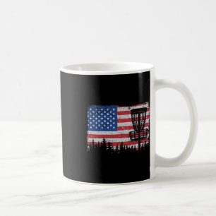 Us American Flag Disc Golf Basket Frisbee Vintage Coffee Mug