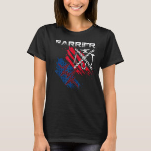 Us American Flag Farrier Heartbeat Blacksmith Hors T-Shirt