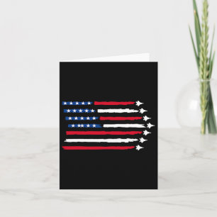 Us American Flag Fighter Jets Patriotic Usa 4th Of Card