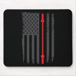 Us American Flag Fitness Gym Barbell Powerlifting  Mouse Mat