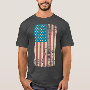 US American Flag Guitar Musician Grunge Vintage Me T-Shirt
