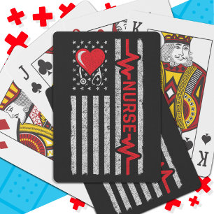 US American Flag Hero Life Nurse Appreciation Playing Cards