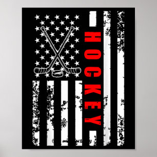 Us American Flag Hockey Patriotic For Men Women Ki Poster