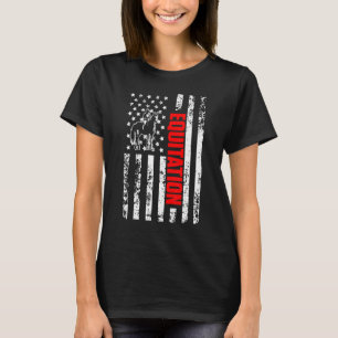 US American Flag Horse Sports Patriotic Equitatio T-Shirt