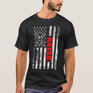US American Flag Kayak Sports Patriotic Kayaking T-Shirt