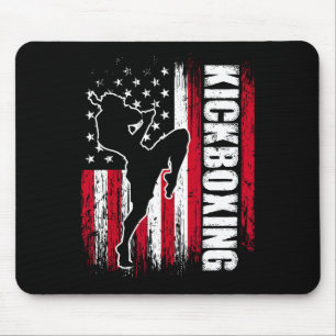 Us American Flag Kickboxing Fighter Kickboxer Mart Mouse Mat