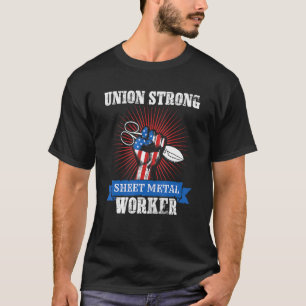 Us American Flag Of A Patriotic Sheet Metal Worker T-Shirt