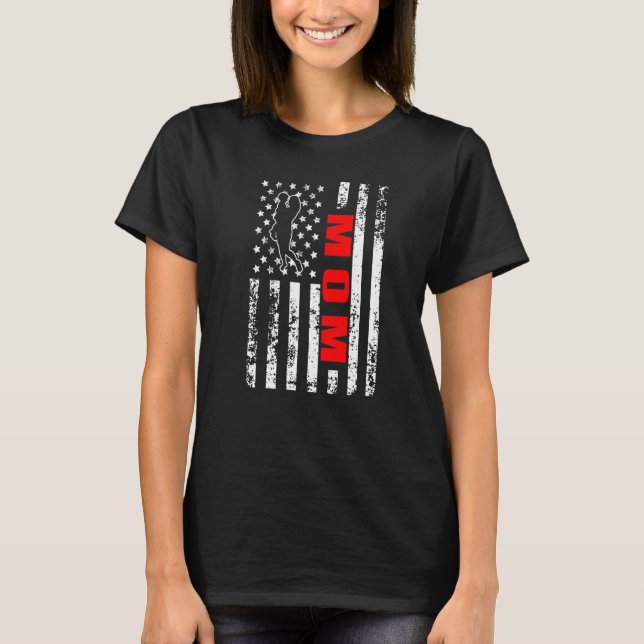 US American Flag Parents Patriotic Mom Premium T-Shirt (Front)